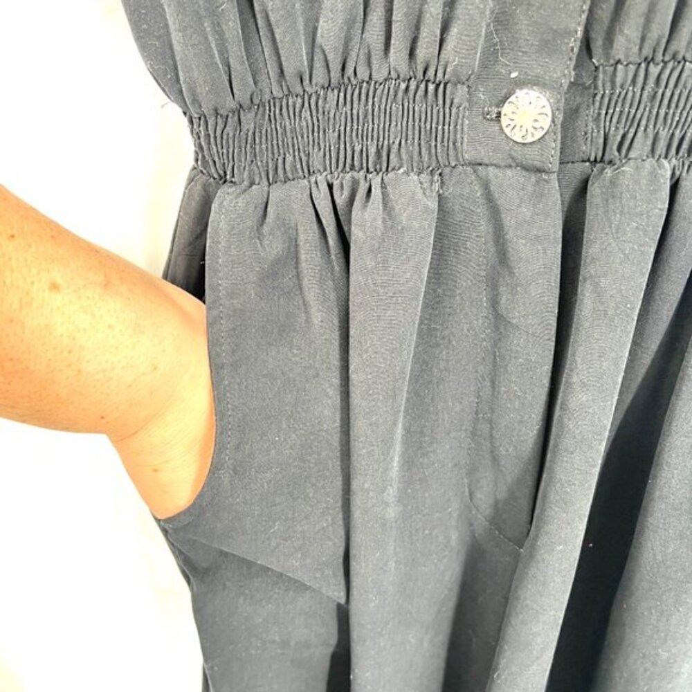 Vintage 90s Saint Germain Paris boiler suit jumpsuit short sleeve black S - Picture 9 of 16